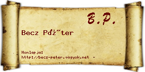 Becz Péter névjegykártya