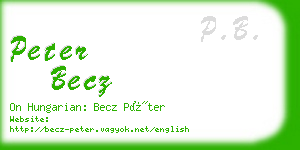 peter becz business card